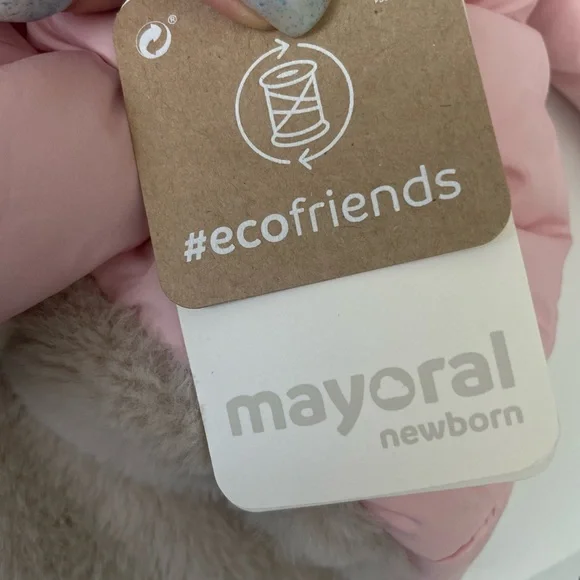 Mayoral Newborn Ecofriends Winter Puffer Coat 6-9 & Knit Boots